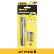 Krisbow Pocket Flashlight Cree Led Mini Aluminum 40 Lm 2Xaa HC