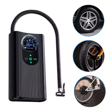 Electric Pump and Manual Floor Pump Multi-Purpose Wireless Air Pump USB Type-C Rechargeable Battery 