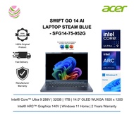 Acer Laptop Swift Go 14 Ai SFG14-75-952G 14" WUXGA Oled Laptop Steam Blue ( CU9 288V, 32GB, 1TB SSD,