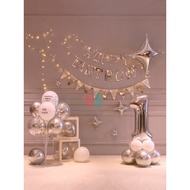 Standing Laser Cut Number Balloon Decoration Package Type 3 Silver (PD148)