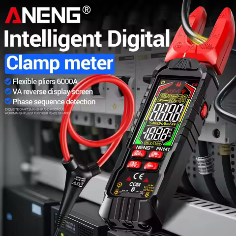 ANENG PN141 Digital Fork Clamp Meter 6000A Current Open Jaw Ammeter Multimeter DC AC Current Hz Volt