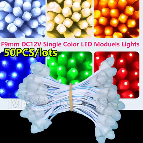 100pcs F9mm DC12V Single Color LED Moduels Lights for Outdoor Logo Billboard Waterproof Advertising 