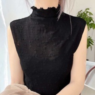 Feelme KK-527 Crop Lace Mesh Top Vest Top tanktop kamisol Atasan lace Renda Dalaman Baju Blouse tran