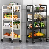 Kitchen Storage Rack Multi-Tier Movable Trolley Fruit and Vegetable Vegetable Basket Storage Article Storage Shelf Household Utensils
