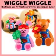 [WIGGLE WIGGLE] Big Figure **Cute** Car Air Freshener (Flower Wiggle Bear/ Clover Bunny)