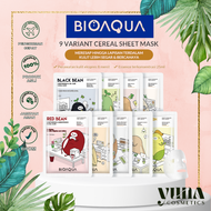 BIOAQUA MASKER WAJAH CEREAL  | FACE MASK | 25ml | Oat Moisturizing | Red Bean Brightening | Corn Protein Firming | Soybean brightening | Green bean Anti Acne | Coix Sead Brightening | Black Bean Moisturizing | Nato Hydrating | Rice Milk Bright