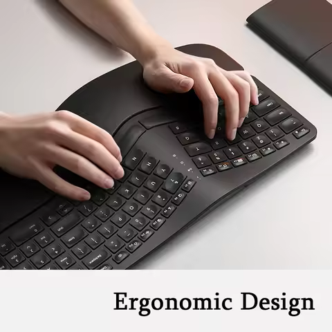 Ergonomic Split Keyboard White Backlit Ergonomic Split Keyboard Bluetooth 2.4G Wireless Keyboard wit