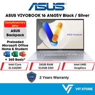 ASUS VIVOBOOK 16 A1605V-AMB9088WS Hitam / Perak i5-13420H 16GB DDR4 512GB SSD 16" WUXGA W11 2Y OPI I