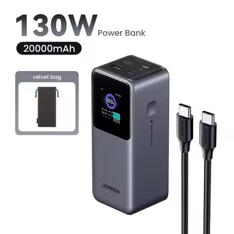 Original UGREEN 200W Power Bank 25000mAh Nexode Portable Charger 130W 20000mah PD External Battery B