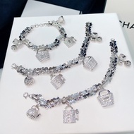 Italian bracelet with 5 white stones