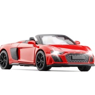 1/32 Audi R8 V10 supercar alloy car model, two door sound and light feedback car toy model
