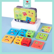 Crazy Face Puzzle | Face Change Rubik's Cube | Expression Changing Puzzle Building Blocks Family Gam