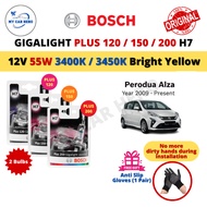 Original Bosch Gigalight Plus 120 H7 477 Headlight Bulb 12V 55W 2pcs for Perodua Alza (Year 2009-Pre