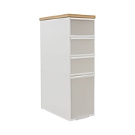 like-it日本製MDF面板4層窄型抽屜儲物櫃附滑輪272W x 465D x 818Hmm MS-103WT - 白色