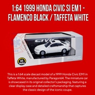 Collectible 1:64 1999 Honda Civic Si EM1 - Flamenco Black / Taffeta White