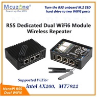 TA WiFi6 Wireless Repeater for NanoPi R5S,R6C, Dedicated NVME to Dual WiFi6 module, MT7922 AX200 RTL