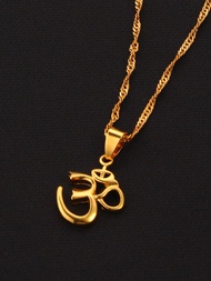 1pc Minimalist OM Symbol Pendant Necklace For Women
