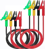 4 Pcs Alligator Clips Test Leads Dual Ended Crocodile Cable, Clips to Clips Insulators Test Cable 3.