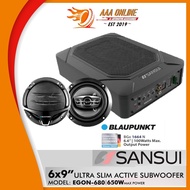 [AAAONLINE]Sansui Car Underseat Active Subwoofer 6x9'' with Built In Amplifier 650 Watt +6.6" Car SpeakerBGX-1664N 100w+