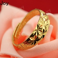 Gold 916 Original Singapore Pure Gold Rings for Women Simple Fashion Heart Ladies Wedding Dress Jewelry Elegant Birthday Gift Adjustable Couple Ring Korean Style