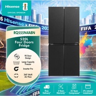 [NEW] Hisense 520L 4 Door Inverter Refrigerator Black / All Zone Active Hygiene / 360 Multi Air Flow
