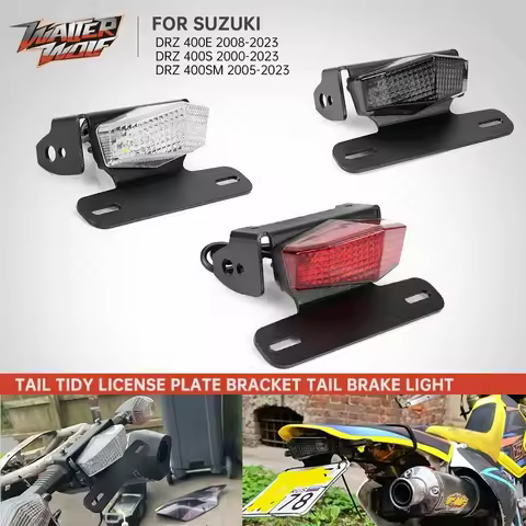 DRZ400SM DRZ400E License Plate Holder LED Brake Light Integrated Turn Signal For SUZUKI DRZ 400E 400