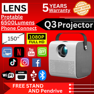 💯Ship Within 24 Hour💯1080P HD (5 Years Warranty) Built-in App Android Q3 Pro / X6 Pro Smart Projecto