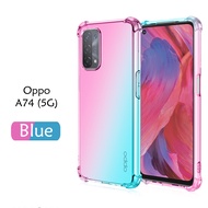 Carristo Oppo A74 5G Rainbow Aurora Anti-Shock Case Cover Mobile Phone TPU Soft Casing Housing