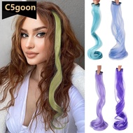 C5GOON Colored Large Wave Long Curly Wig Ear Hanging Dye Hair Extensions Invisible High Temperature 