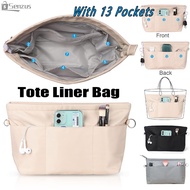 [SG SELLER] Nylon Inner Bag Liner bag Purse Organizer Insert with Zipped Top for Tote Bag / Handbag 