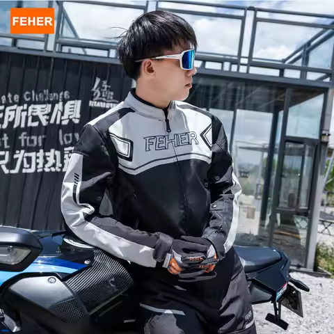 FEHER All Season Motorbike Riding Jacket Man Waterproof Wear Resistant Keep Warm Suitable for Outdoo