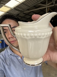 ซอสโบท ขนาด 3.5 นิ้ว เซรามิค พอร์ซเลน Sauce Boat ชอบสีเงิน โถใส่ซอส ใส่น้ำสลัด ใส่นม ออกใบกำกับภาษีไ