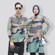 HIJAU KEMEJA Batik Soganno Motif GANDARI Green Batik Tunic Couple Modern Couple Clothing Set Batik Shirt Men Batik Couple Dress Batik Baju Batik Couple Original Original