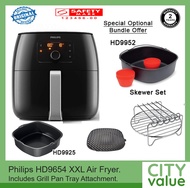 Philips HD9654 XXL Air Fryer. Grill Pan Tray Attachment Included. Optional purchase available for Original Philips Air Fryer Accessories. Original Philips Singapore Stock. 3 Pin Power Plug. Safety Mark Approved. 2 Years Warranty.