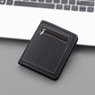 Vertical Wallet Men's Short with Zipper Men's Wallet Special-Interest Design Men's Small Wallet Driving License Can Be Placed