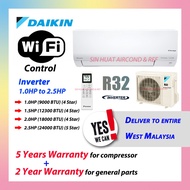 (West Msia) Inverter DAIKIN 1.0HP 1.5HP 2.0HP 2.5HP Inverter WIFI Air Conditioner Aircond Murah Wall