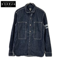 Momotaro Jeans 靛藍色監獄口袋牛仔襯衫，42 碼 [二手]