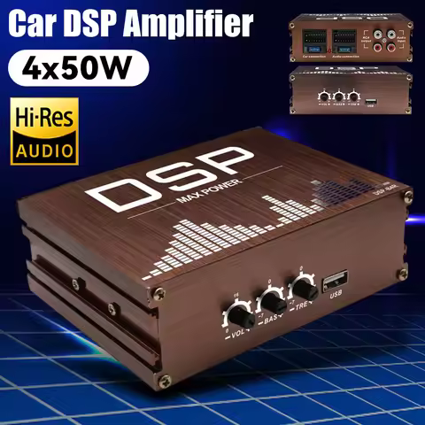 Car Audio DSP Amplifier 4x50W Car DSP Digital Audio Processor Support APP Control DSP Auto Power Amp