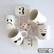 HOMECO 1pcs Mug 11oz Emoji Japanese Collection Transparent Emoji Glass 320ml