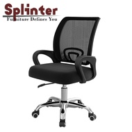 Typist Home Office Chair Ergonomic Computer Study Mesh Adjustable Height Mid Backrest Meeting Room Metal Leg Black