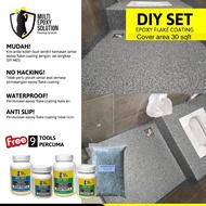 EPOXY COLOUR FLAKE COATING DIY SET 30 SQFT SOLID CONTENT 100% (9 FREE GIFTS)