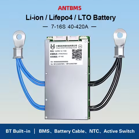 ANT SMART BMS 7-16S Lifepo4 Battery 24V Lifepo4 BMS 10S 13S 48V 30A Li-ion BMS 20S NMC LFP for E-bik