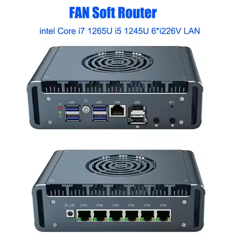 6*2.5G intel i226-V 12th Gen i7 1265U Fan Mini PC i5 1245U 2*DDR5 NVMe Proxmox pfSense Computer Fire