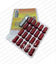 น็อตล้อ หัวจีบ เกลียว M12×1.5  ชุดพร้อมบล็อคขัน น็อตล้อรถ น็อตจีบ มีชุด16ตัว+1บล็อค / 20ตัว+1บล็อค /