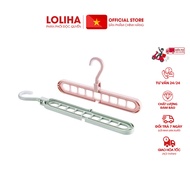 Space-saving 9-hole rotating clothes hanger