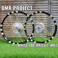ALLOY RIM KRISS 110/KRISS 1/KRISS 2 ( DISC ) 1.40X17 THUNDER/3 CALIT COMPLATE SET (SIAP PASANG) MR1/
