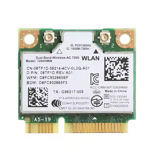 12PA Card for Intel 7260HMW AC CN-08TF1D 2.4+5G Dual-Band Wireless Card Bluetooth-compatible4.0