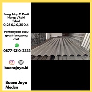 Seng Gelombang 11 Parit Atap Tebal 0,25 0,3 0,35 0,4mm kaki Silver