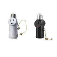 [lzdjlmy2ua] 3 Prong Bulb Socket Plug Adapter, E26 Light Socket to Plug Adapter for Front Door