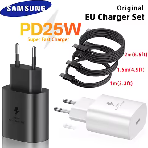 Original SAMSUNG Fast Charger 25W Type C PD Adapter Cargador Galaxy S25 Edge S24 FE S23 S22 A17 A07 